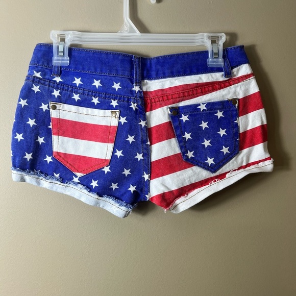 Tipsy Elves American Flag Denim Shorts Size Small Patriotic Americana Bootie - Picture 3 of 11